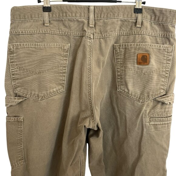 Carhartt Men Carpenter Loose Fit Khaki Work Pants 38x29 American Workwear Grunge - Picture 5 of 13